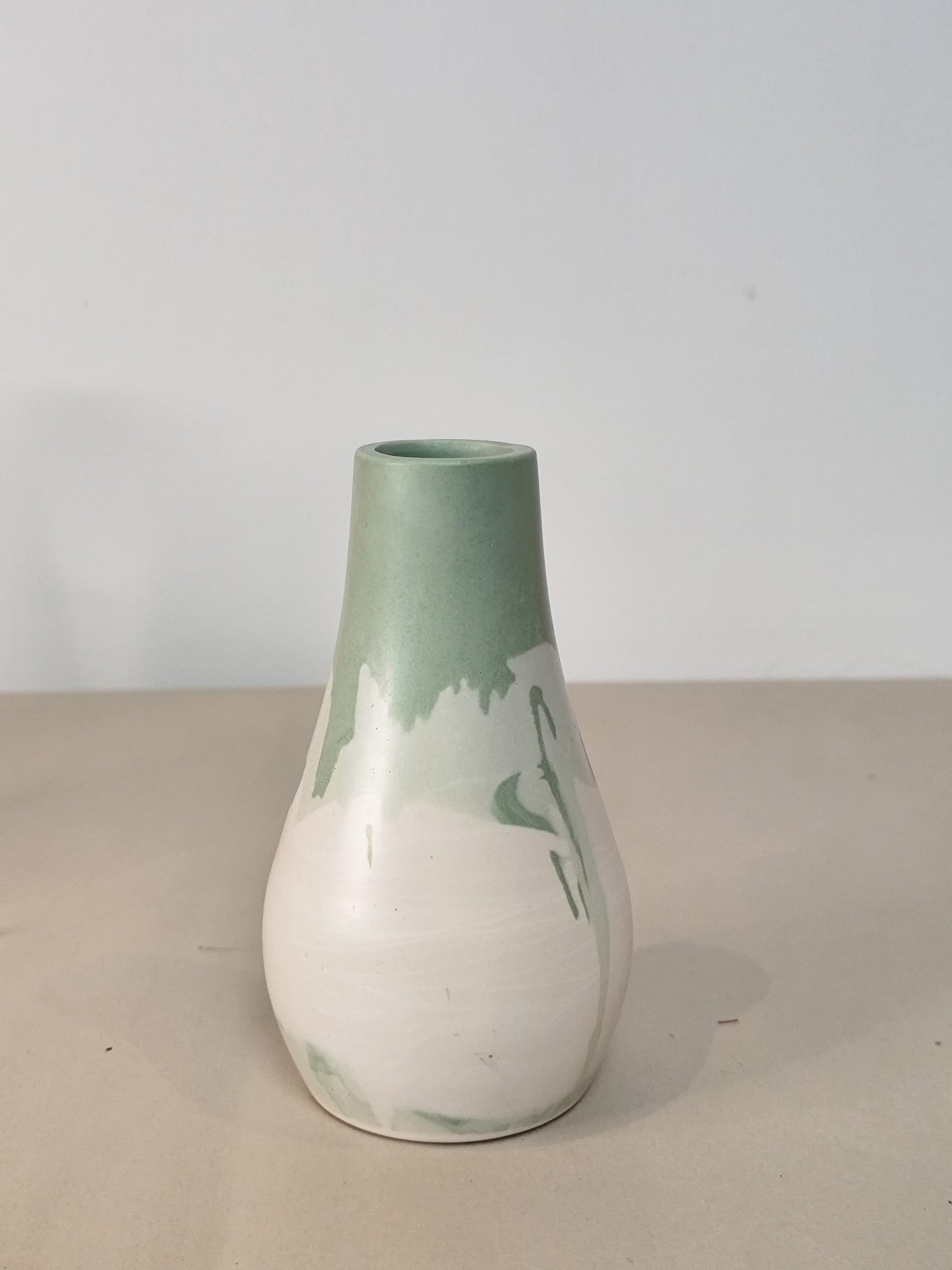 Detail of the Luna minimalist vase highlighting smooth curved handcrafted finish